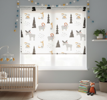 Rollo fenster kinderzimmer mit wintertier-muster - TenStickers