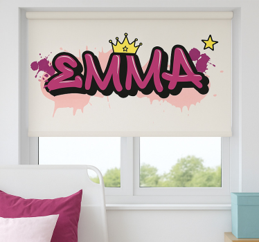 Rollo Fenster Kinderzimmer rosa benutzerdefinierte graffiti - TenStickers
