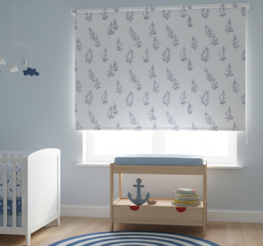 Rollo fenster kinderzimmer segelboot skizze - TenStickers