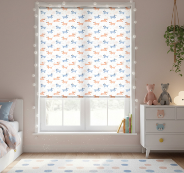 Rollo fenster kinderzimmer süße hunde mit krone - TenStickers