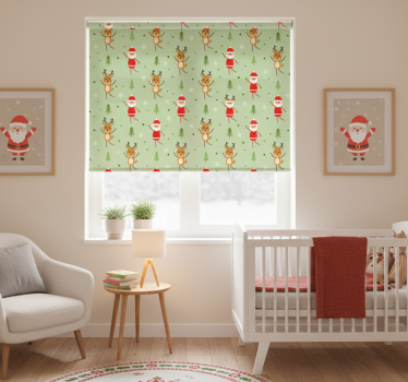 Rollo fenster kinderzimmer weihnachtsmann und sein rentier - TenStickers