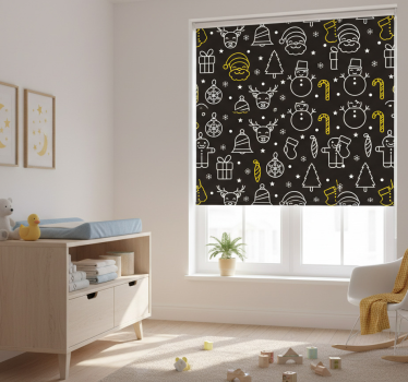 Rollo fenster kinderzimmer mit weiß-gelbem muster - TenStickers