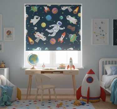 Rollo fenster kinderzimmer weltraumabenteuer - TenStickers