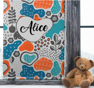 Rollo Fenster Jugendzimmer abstraktes namensdesign - TenStickers
