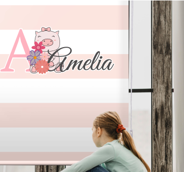 Rollo Fenster Baby bezauberndes ferkel mit namen - TenStickers