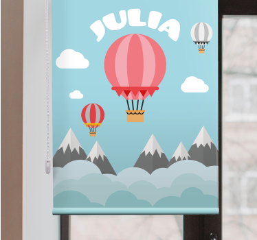 Rollo Fenster Kinderzimmer heißluftballons mit namen - TenStickers