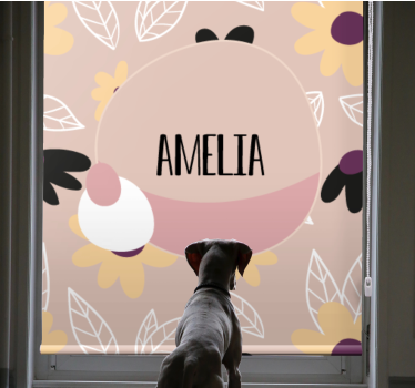 Rollo Fenster mit Namen individuelles florales namensdesign - TenStickers