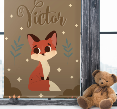 Rollo fenster kinderzimmer mit individuellem fuchsdesign - TenStickers