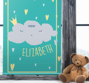 Rollo fenster baby mit gekrönter grauer wolke - TenStickers