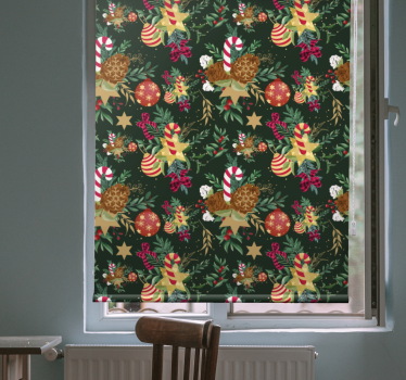 Rollo Fenster Blumen festliche süßigkeitenelemente - TenStickers