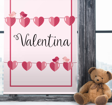 Rollo Fenster Jugendzimmer liebe herzen und namen - TenStickers