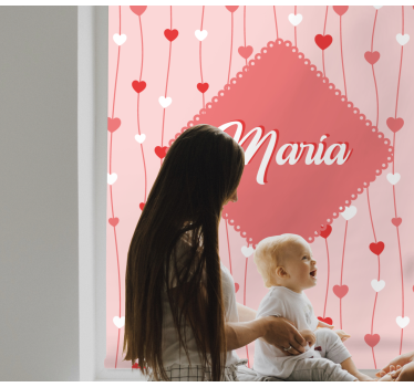 Rollo Fenster romantisch liebesherzen mit namen - TenStickers