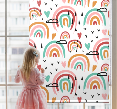 Rollo fenster kinderzimmer mit buntem regenbogenmuster - TenStickers