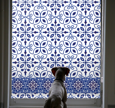 Rollo Fenster Badezimmer verzierte blaue fliesen - TenStickers