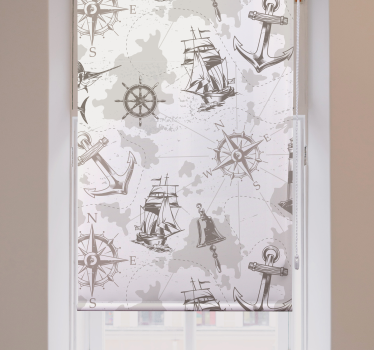 Rollo Fenster Vintagemuster nautische erkundungsmotive - TenStickers