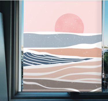Rollo fenster vintagemuster sanfte sonnenuntergangswellen - TenStickers