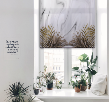 Rollo Fenster modern weißer Marmor - TenStickers