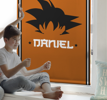 Rollo Fenster Kinderzimmer Goku mit Namen - TenStickers