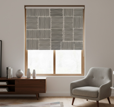 Rollo wohnzimmer linien schwarz und weiß im mid-century stil - TenStickers