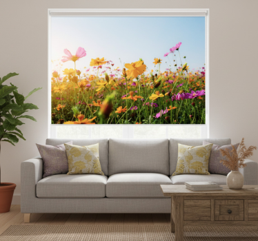 Rollo wohnzimmer mit blumenmischung - TenStickers