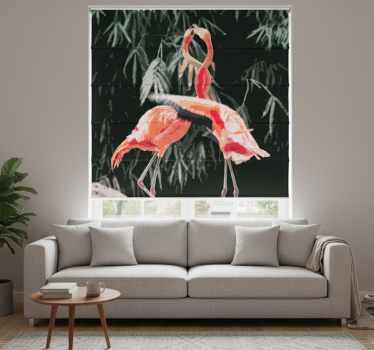 Rollo wohnzimmer mit entzückenden flamingos - TenStickers