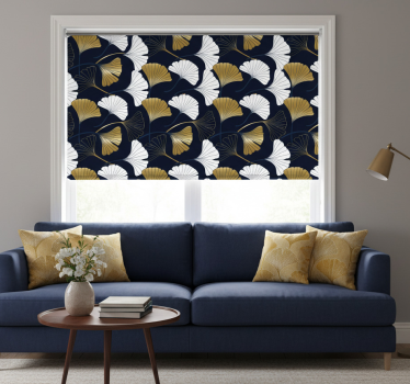 Rollo wohnzimmer mit geprägten ginkgo-blättern - TenStickers