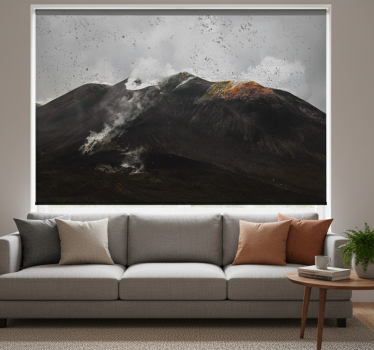 Rollo wohnzimmer mit nebliger Ätna landschaft - TenStickers