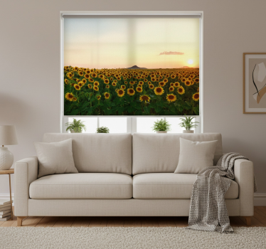 Rollo wohnzimmer mit spektakulärem blumenlandschaft - TenStickers