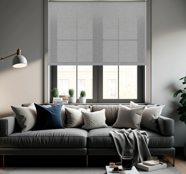 Wohnzimmer Rollo mit Stoffstruktur in grau - TenStickers