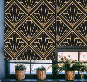 Originelle Rollo Fenster "art deco" goldene formen - TenStickers