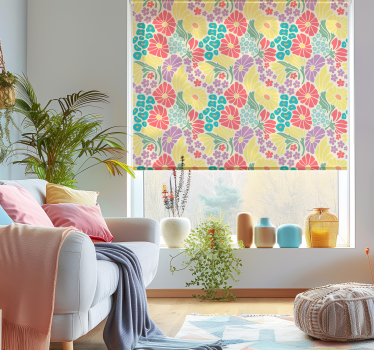 Rollos Wohnzimmer pastell blumen - TenStickers