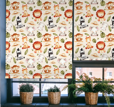 Rollo Fenster Kinderzimmer Safari - TenStickers