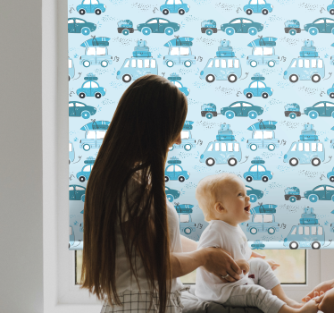 Rollo Kind Blaue stadtfahrzeuge im nordischen stil - TenStickers