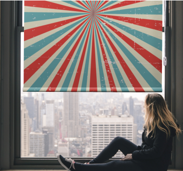 Rollo rustikal Blaues und rotes retro-vorwaschmuster - TenStickers