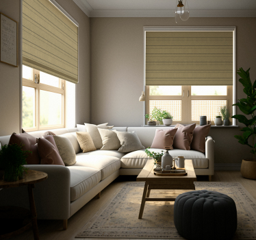 Rollos fürs Wohnzimmer beige Streifen - TenStickers