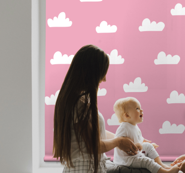 Rollo Fenster Kinderzimmer rosa Wolkenmuster - TenStickers