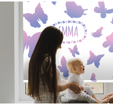 Zeichnungen Rollo Lila Schmetterlinge mit Namen - TenStickers