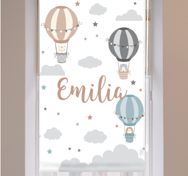 Zeichnungen Rollo Pastellfarbene luftballons und wolken - TenStickers