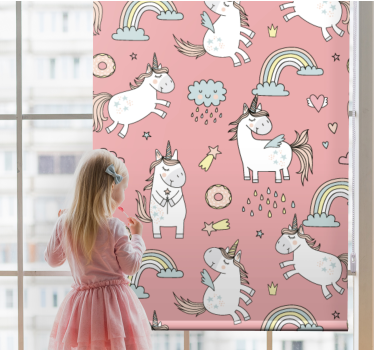 Rollo Fenster Kinderzimmer Einhornmuster - TenStickers