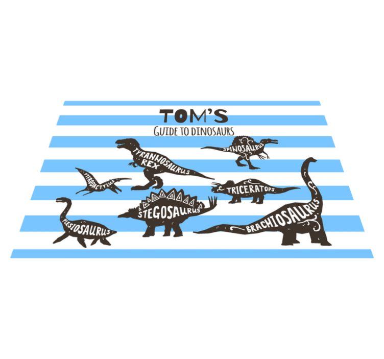 Tischset mit Namen Dinosaurier mit Namen - TenStickers