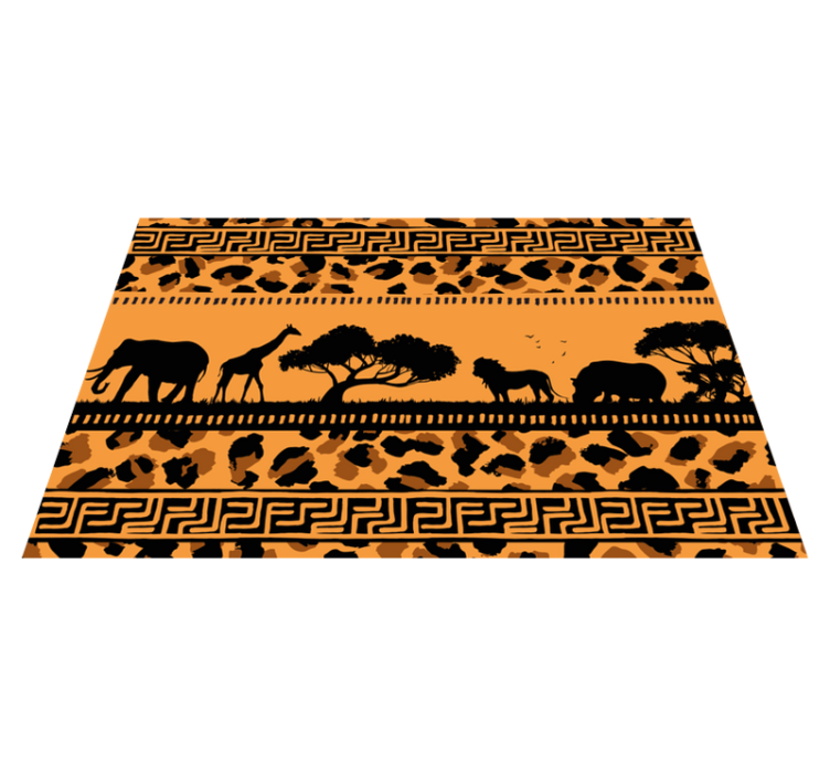 Tischset Textur Leopardenmuster mit afrikanischen tieren - TenStickers
