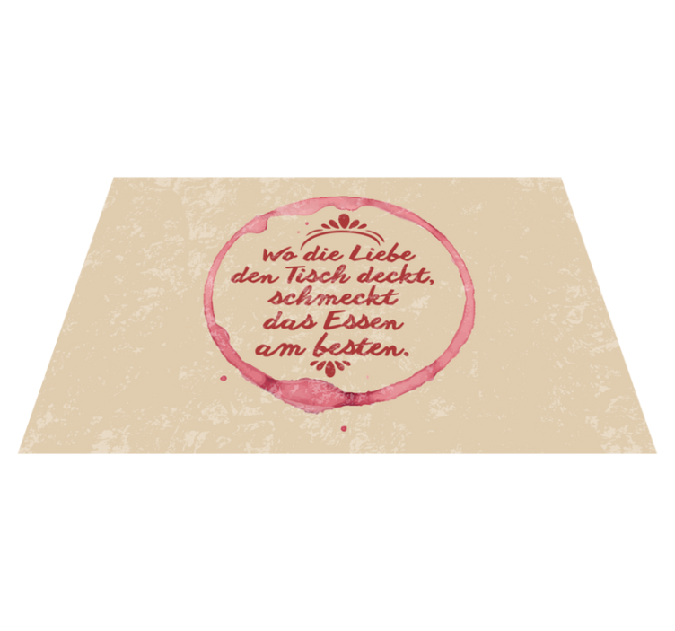 Tischset Text Liebesessen schmeckt am besten - TenStickers