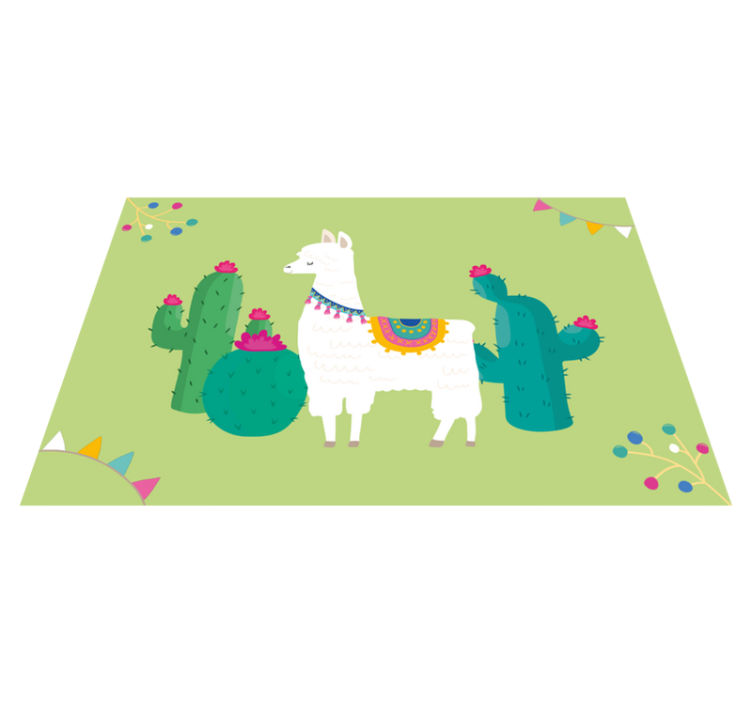 Tischset Kinder lama mit kakteen - TenStickers