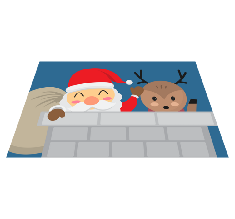 Tischset Weihnachten Spähen weihnachtsmann und rentiere - TenStickers