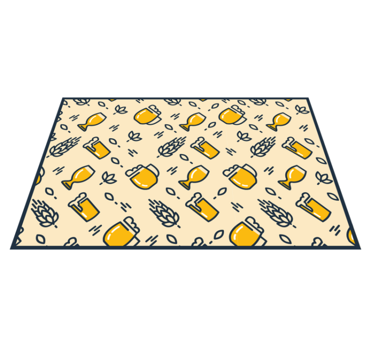 Tischset rechteckig Bier mit Reben - TenStickers