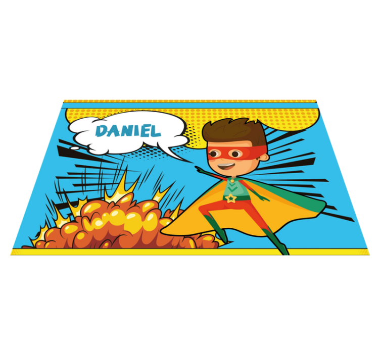 Tischset mit Namen comic Superheld - TenStickers