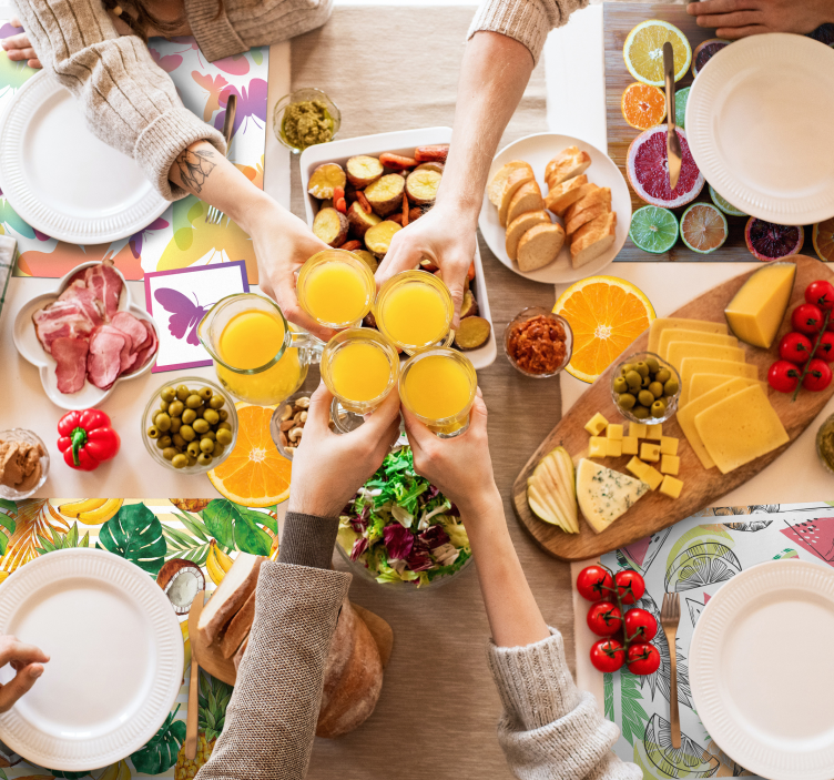 Tischsets originell mit zitrusfrüchte-arrangement - TenStickers