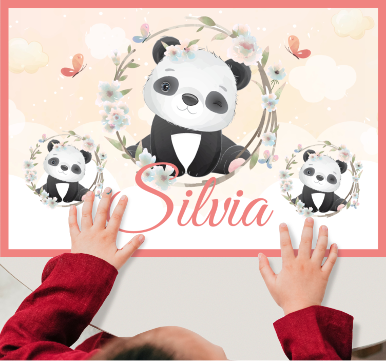 Tischset kinder charmantes panda arrangement - TenStickers