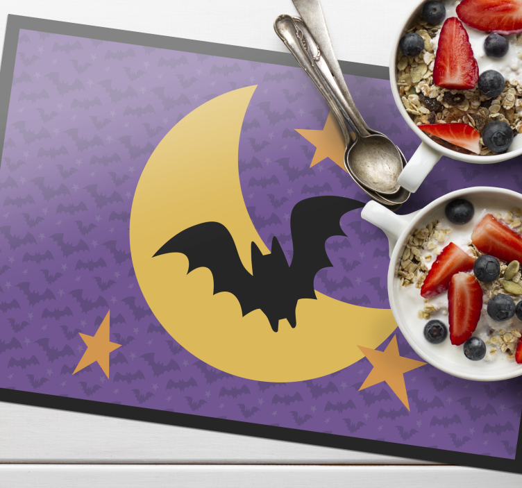 Mondsterne und eine fledermaus halloween Tischsets - TenStickers