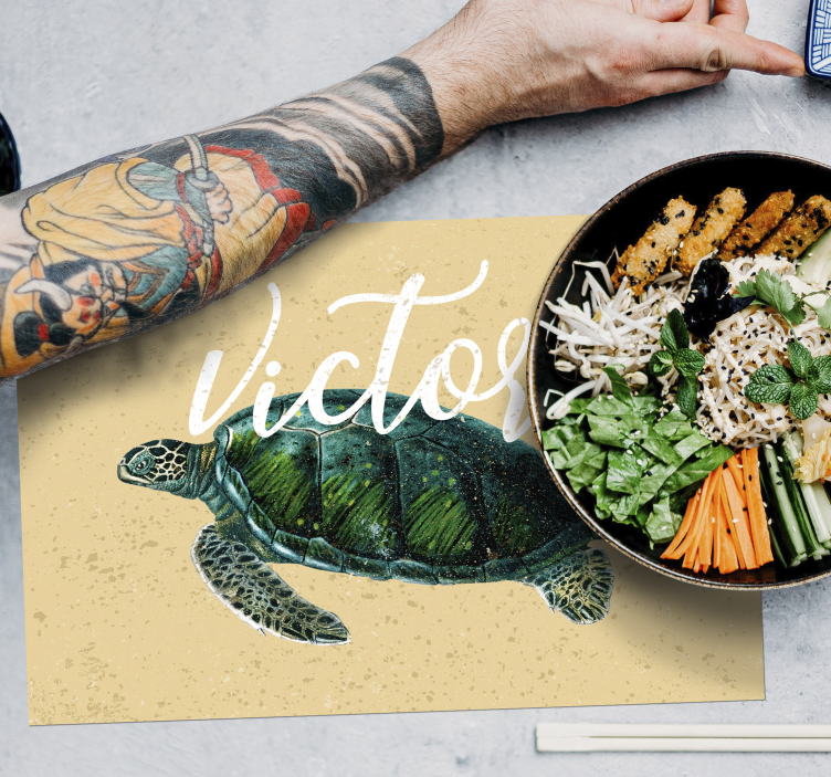 Tischset mit Namen Meeresschildkröte - TenStickers